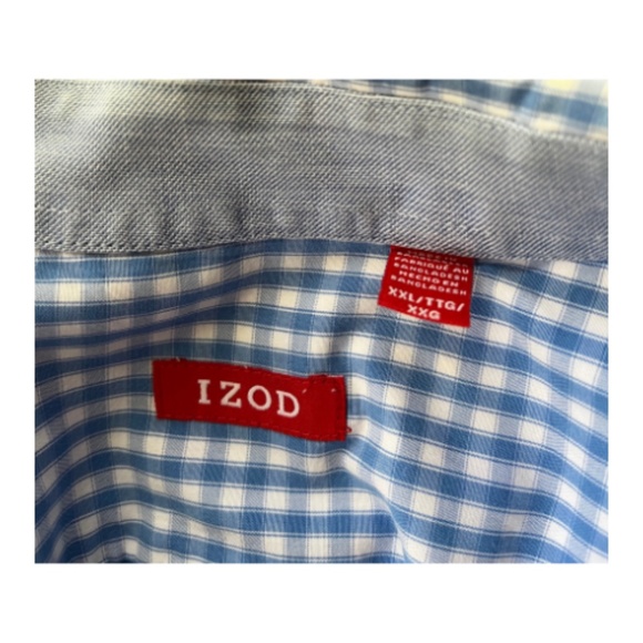 Men's IZOD Long Sleeve Button Down Shirt. Blue White. Size XXL - Picture 3 of 3
